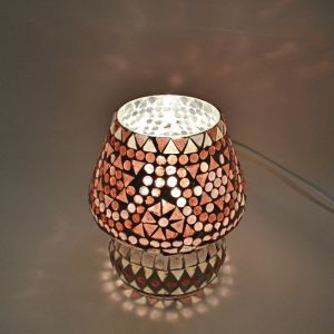 Lampe de table orientale violette mosaïque, Rachel