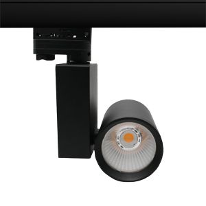 Spot triphasé noir Deena, 38W, 3000K, Pro