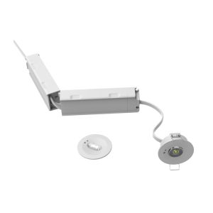 Spot encastrable blanc pour éclairage de secours, 1,2W, LED 6000K, lentille 360°