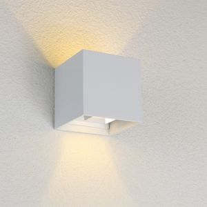Luminaire extérieur blanc en aluminium, Dion, 6W, dim to warm LED, IP54