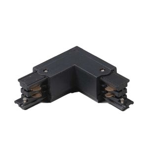 Connecteur intérieur en forme de L pour éclairage sur rail triphasé, noir, Pro