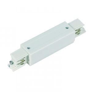 Connecteur en forme de I pour éclairage sur rail triphasé, blanc, Pro