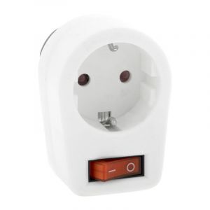 Prise interrupteur de mise à la terre lampe 10 / 16A, blanc