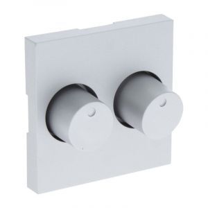 Plaque centrale Q-Link S-Line avec bouton gradateur duo, couleur gris / aluminium