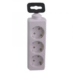 Multiprise Exin 3 voies, mise à la terre, 2500 W blanc