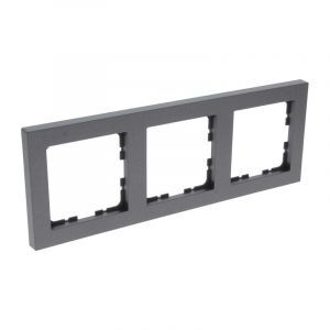 Cadre de recouvrement Q-Link S-Line 3 groupes, noir / anthracite