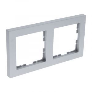 Cadre de recouvrement Q-Link S-Line 2 groupes, couleur gris / aluminium