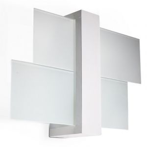 Applique murale en verre blanche, Fouzia