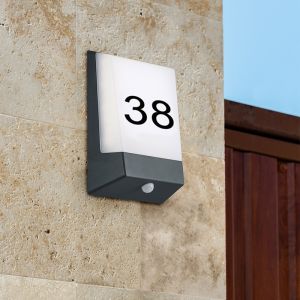 Applique extérieur avec capteur crépusculaire moderne noire, Bernadette, 9W, 3000K LED, IP54