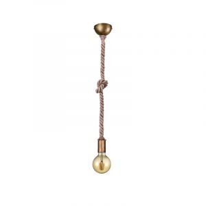 Suspension sans abat-jour rustique bronze, Inca