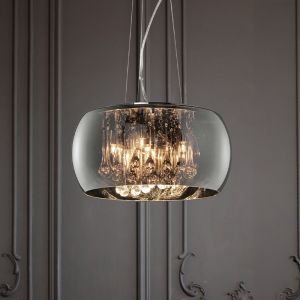 Suspension moderne chromée, Capucine