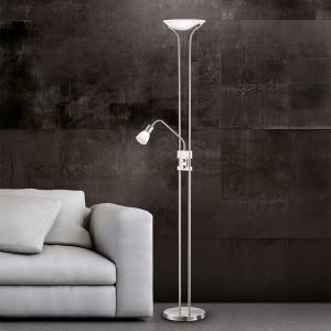 Lampadaire classique nickel, Selin, 4,5W, 3000K LED, avec interrupteur