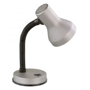 Lampe de bureau en plastique grise, Lagos, avec interrupteur