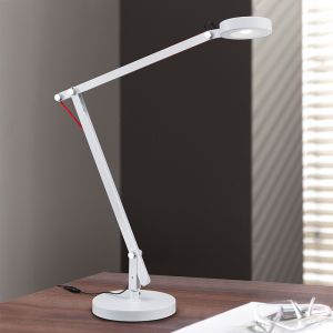 Lampe de table moderne blanche, Pardoes, 5W, 3000K LED, avec interrupteur