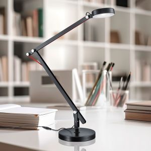 Lampe de table moderne noire, Pardoes, 5W, 3000K LED, avec interrupteur