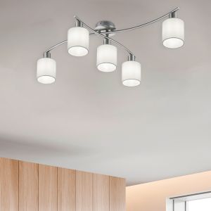 Lampe plafond en métal nickel, Nordby