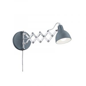 Applique murale industrielle grise, Yemaya, avec interrupteur