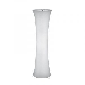 Lampadaire en métal blanc, Vivy, avec interrupteur