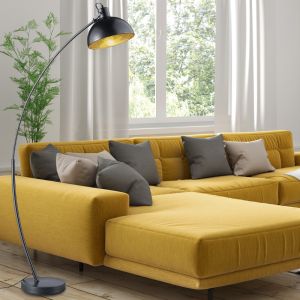 Lampadaire moderne noir, Fiore, avec interrupteur