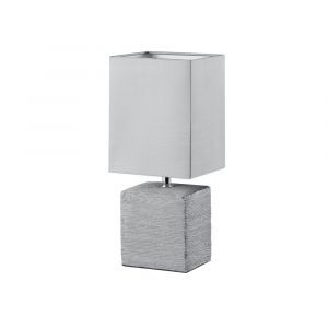 Lampe de table en céramique grise, Karola, avec interrupteur
