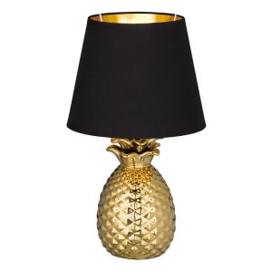 Lampe de table en céramique dorée, Monsted, avec interrupteur