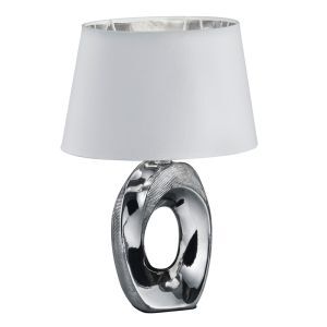 Lampe de table en céramique argentée, Moldrup, avec interrupteur