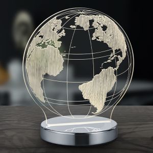 Lampe de table design chromée, Berfin, 7W, blanc chaud à froid réglable LED, avec interrupteur