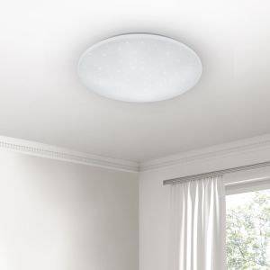 Lampe plafond moderne blanche, Gilleleje, 27W, blanc chaud à froid réglable LED, avec télécommande