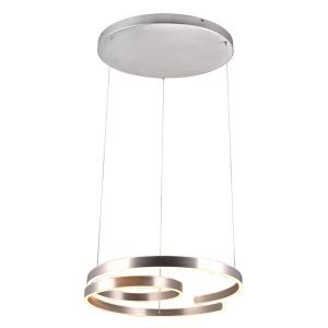 Suspension design nickel, Ewout, 68W, 3000K LED, gradable en 3 étapes