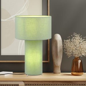 Lampe de table en tissu verte, Denilson, avec interrupteur