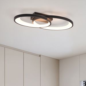 Lampe plafond moderne noire, Ersan, 25W, 3000K LED