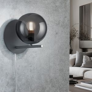 Applique murale moderne anthracite, Silkis, avec interrupteur