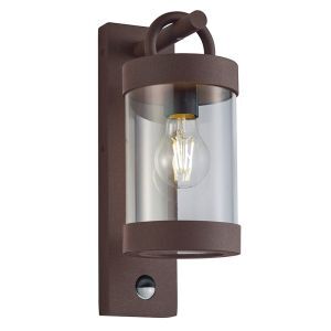Applique extérieur avec détecteur de mouvement moderne couleur rouille, Sambesi, IP44