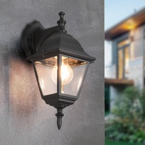 Luminaire extérieur classique noir, Lavina, IP44