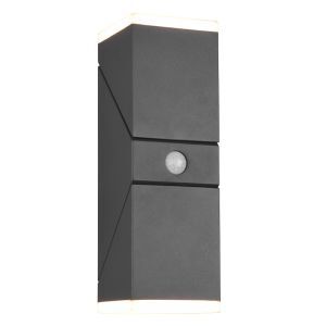 Applique extérieur avec détecteur de mouvement moderne anthracite, Liron, 7W, 3000K LED, IP54