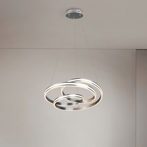 Suspension moderne nickel, Elyse, 60W, couleur réglable LED