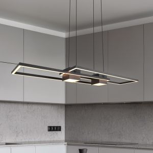 Suspension design noire, Sohaib, 37W, blanc chaud à froid réglable LED, gradable en 3 étapes