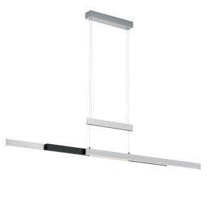 Suspension table à manger moderne chromée, Jessey, 45W, blanc chaud à froid réglable LED
