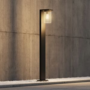 Lampadaire extérieur avec capteur crépusculaire moderne noir, Yves, IP44