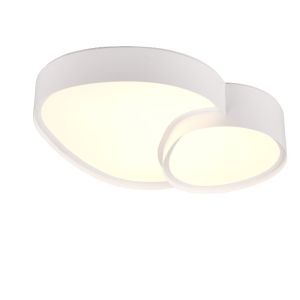 Plafonnier en métal blanc, Merwin, 21W, blanc chaud à froid réglable LED, avec télécommande