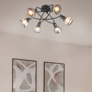 Lampe plafond moderne noire, Meriem