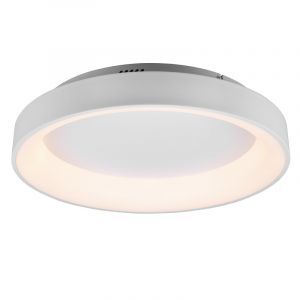 Lampe plafond moderne blanche, Jered, 48W, blanc chaud à froid réglable LED, avec télécommande