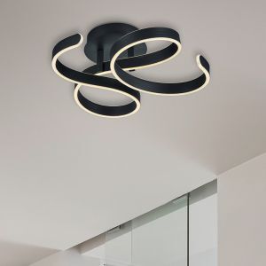 Lampe plafond moderne anthracite, Davu, 40W, 3000K LED
