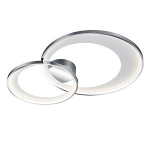 Lampe plafond moderne chromée, Kendi, 36W, 3000K LED