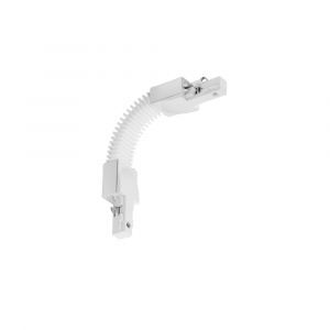 Connecteur flexible pour éclairage sur rail biphasé, plastique, blanc