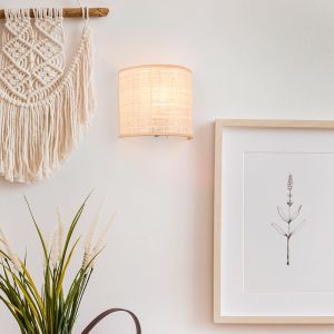 Applique murale rustique crème, Peder, avec interrupteur