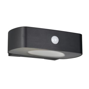 Applique solaire extérieur moderne noire, Pytsje, 6W, 4000K LED, IP44, avec interrupteur