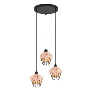 Suspension en rotin marronne, Mirne