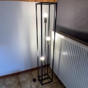 Lampadaire moderne noir, Fabrice, avec interrupteur