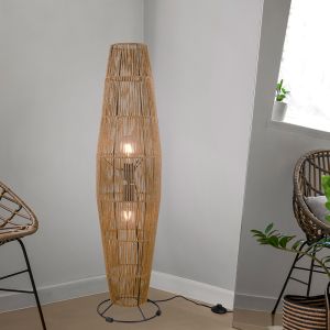 Lampadaire en papier marron, Fleurtje, avec interrupteur